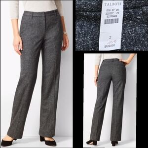 $129 New 2 women TALBOTS Windsor trouser wool blend lined wide leg pants office